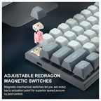 E-YOOSO HZ-61 Rapid Trigger Gaming Keyboard, 61 Keys Magnetic Switches With 0.1-4mm Adjustable Actuation, Dual-Point Actuation, Doubleshot PBT XDA Keycaps, RGB Backlit, Grey