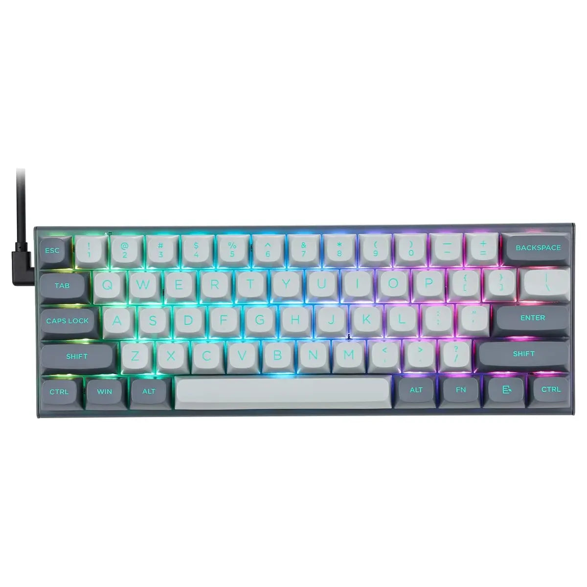 E-YOOSO HZ-61 Rapid Trigger Gaming Keyboard, 61 Keys Magnetic Switches With 0.1-4mm Adjustable Actuation, Dual-Point Actuation, Doubleshot PBT XDA Keycaps, RGB Backlit, Grey