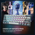 E-YOOSO HZ-61 Rapid Trigger Gaming Keyboard, 61 Keys Magnetic Switches With 0.1-4mm Adjustable Actuation, Dual-Point Actuation, Doubleshot PBT XDA Keycaps, RGB Backlit, Grey