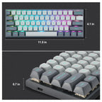 E-YOOSO HZ-61 Rapid Trigger Gaming Keyboard, 61 Keys Magnetic Switches With 0.1-4mm Adjustable Actuation, Dual-Point Actuation, Doubleshot PBT XDA Keycaps, RGB Backlit, Grey