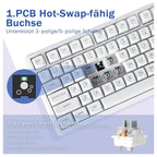 E-Yooso Z-99 Mechanical Keyboard, 99-Key QWERTY Full Layout, Hot Swappable 3-Pin and 5-Pin, Pre-Lubricated Linear Switches, Gasket Mount Soundproofing Foam, RGB 15 Effects