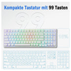 E-Yooso Z-99 Mechanical Keyboard, 99-Key QWERTY Full Layout, Hot Swappable 3-Pin and 5-Pin, Pre-Lubricated Linear Switches, Gasket Mount Soundproofing Foam, RGB 15 Effects