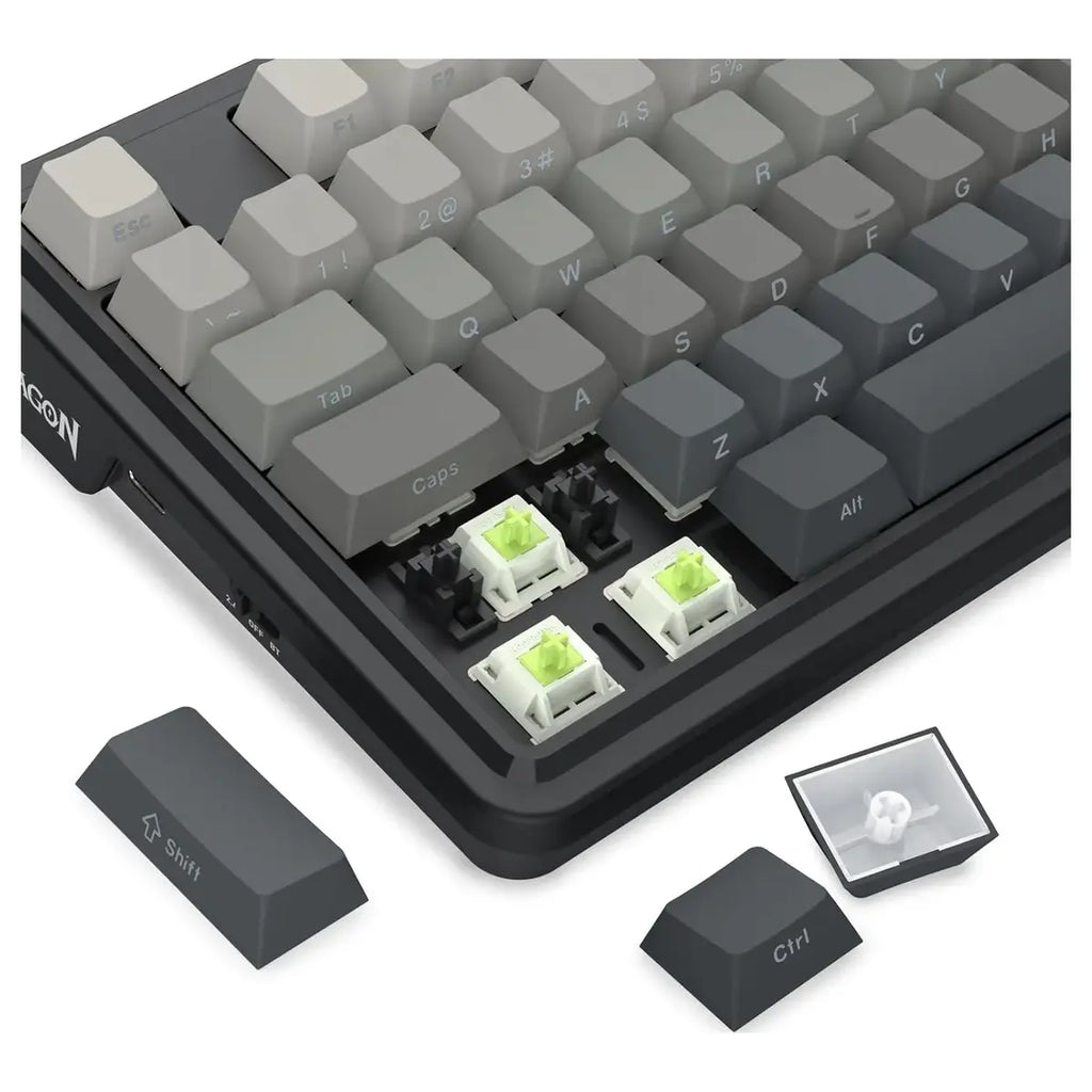 Redragon K743 Antonium Pro LCD 80% Gasket RGB Gaming Keyboard, 84 Keys Mechanical Keyboard, Tri-Mode Connectivity, 1.41" TFT Screen and Knob, Hot-Swap South-Facing RGB Socket, Gradient Black PBT Keycaps, K743SP-RGB-PRO