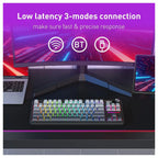 Redragon K743 Antonium Pro LCD 80% Gasket RGB Gaming Keyboard, 84 Keys Mechanical Keyboard, Tri-Mode Connectivity, 1.41" TFT Screen and Knob, Hot-Swap South-Facing RGB Socket, Gradient Black PBT Keycaps, K743SP-RGB-PRO