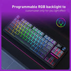 Redragon K743 Antonium Pro LCD 80% Gasket RGB Gaming Keyboard, 84 Keys Mechanical Keyboard, Tri-Mode Connectivity, 1.41" TFT Screen and Knob, Hot-Swap South-Facing RGB Socket, Gradient Black PBT Keycaps, K743SP-RGB-PRO