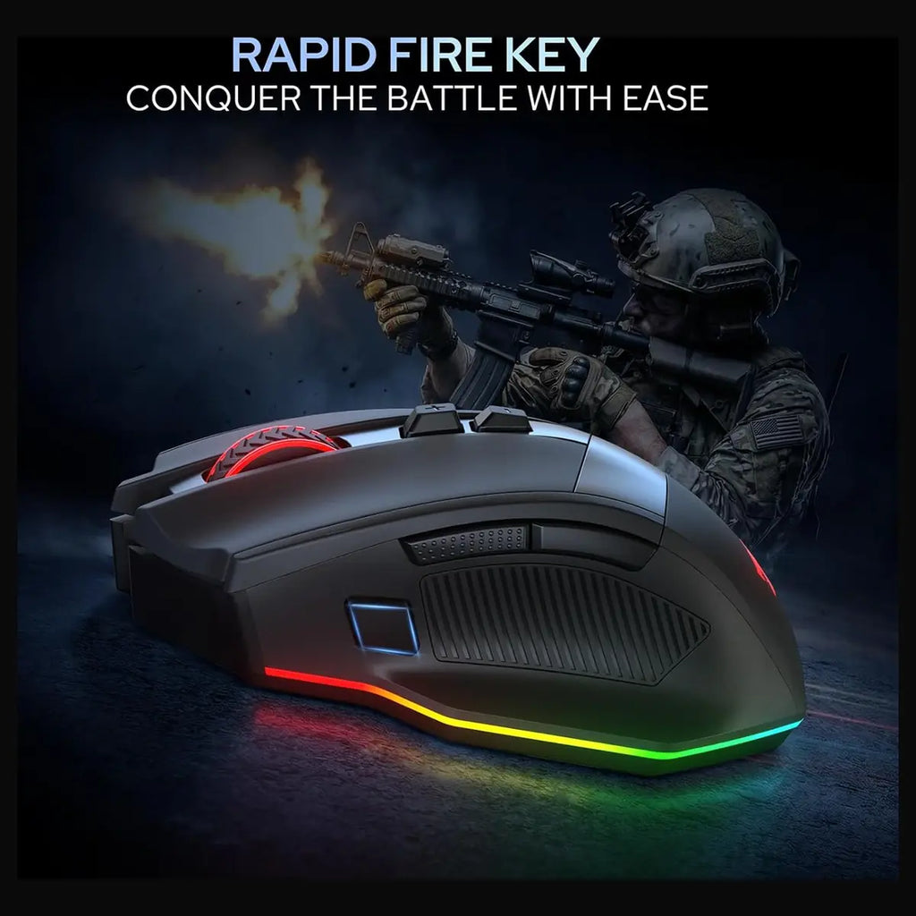 Redragon Stealth M923 Wired RGB Gaming Mouse, Optical Ergonomic Design, 24,000 DPI, SG8960 High Precision Sensor, 8 Programmable Macro Buttons