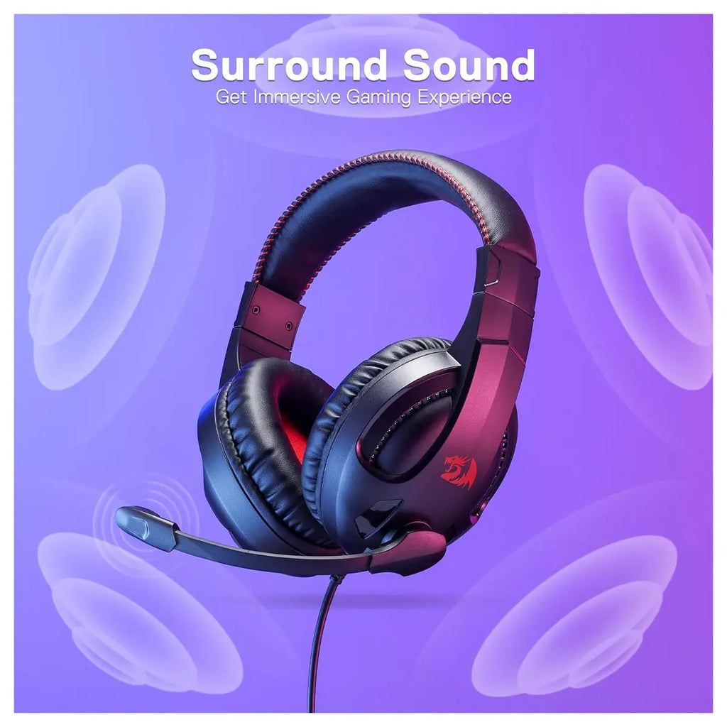 Redragon CRONUS H211 Wired Gaming Headset, 7.1 Surround Sound, 40mm Drivers, Noise-Canceling Mic, RGB Lighting, 3.5mm Multi-Platform, Black