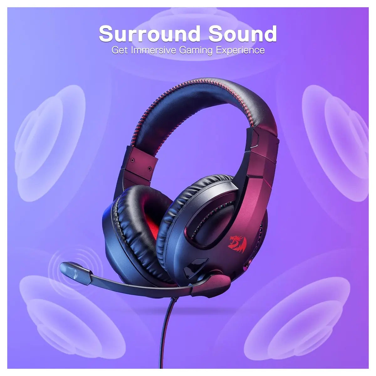 Redragon CRONUS H211 Wired Gaming Headset, 7.1 Surround Sound, 40mm Drivers, Noise-Canceling Mic, RGB Lighting, 3.5mm Multi-Platform, Black
