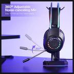 Redragon H231 Scream Wired Gaming Headset, Stereo Surround Sound, 40mm Drivers, Noise-Canceling Microphone, Dynamic RGB Lighting, Works with PC PS4 PS5 NS Xbox-one, Black
