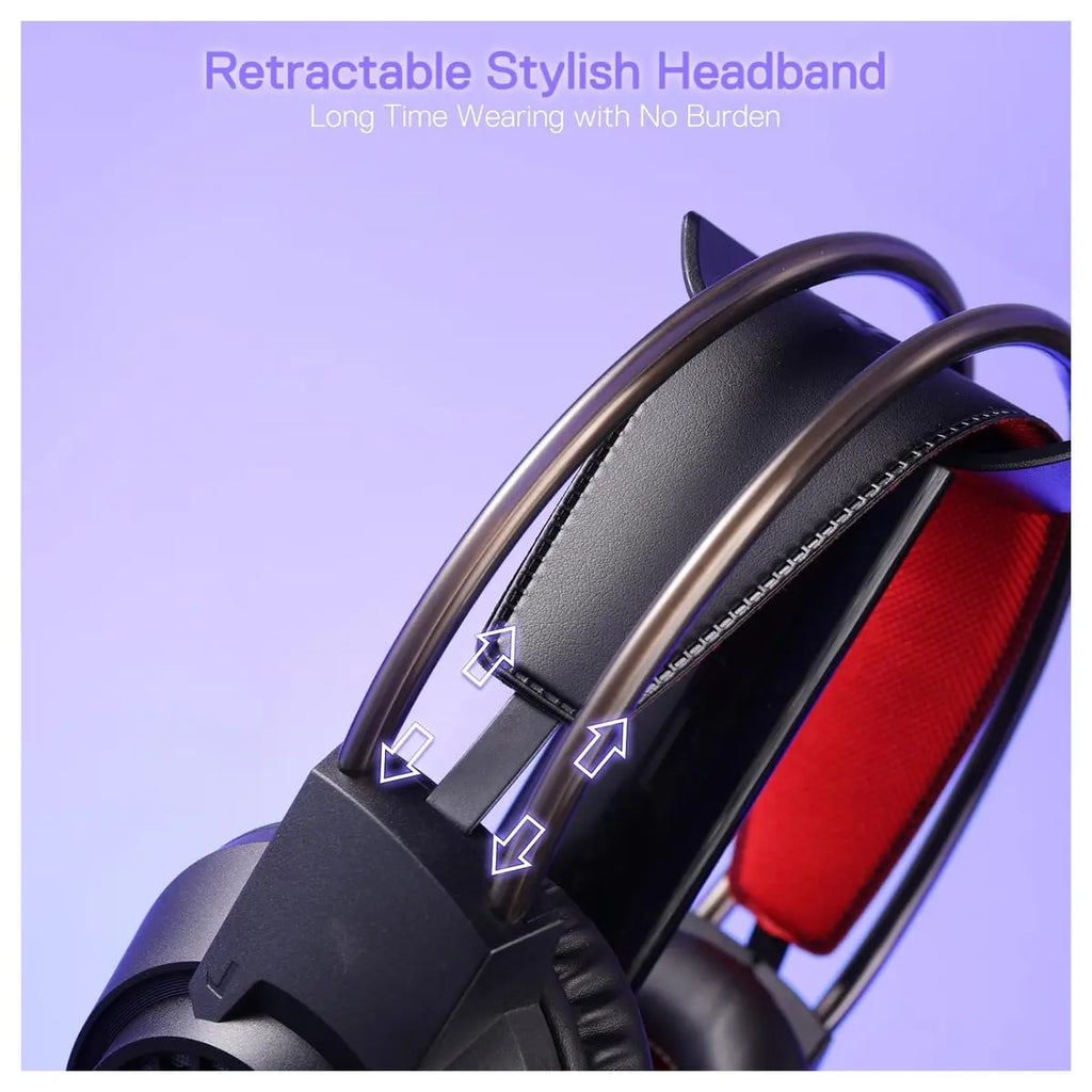 Redragon H231 Scream Wired Gaming Headset, Stereo Surround Sound, 40mm Drivers, Noise-Canceling Microphone, Dynamic RGB Lighting, Works with PC PS4 PS5 NS Xbox-one, Black