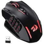 Redragon M913 Impact Elite Wireless Gaming Mouse, 16000 DPI, Wired or Wireless 2.4GHz and USB-C, RGB, 16 Programmable Buttons, Pixart 3335 Optical Sensor, 45Hr Battery