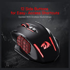 Redragon M913 Impact Elite Wireless Gaming Mouse, 16000 DPI, Wired or Wireless 2.4GHz and USB-C, RGB, 16 Programmable Buttons, Pixart 3335 Optical Sensor, 45Hr Battery