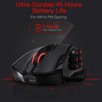 Redragon M913 Impact Elite Wireless Gaming Mouse, 16000 DPI, Wired or Wireless 2.4GHz and USB-C, RGB, 16 Programmable Buttons, Pixart 3335 Optical Sensor, 45Hr Battery