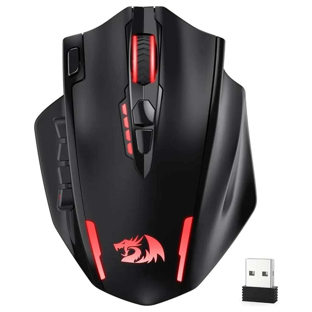 Redragon M913 Impact Elite Wireless Gaming Mouse, 16000 DPI, Wired or Wireless 2.4GHz and USB-C, RGB, 16 Programmable Buttons, Pixart 3335 Optical Sensor, 45Hr Battery