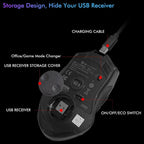 E-YOOSO X-11 Wireless RGB Gaming Mouse, 8000 DPI, Type-C Rechargeable, 2.4G Hz USB Receiver, 9 Programmable Buttons with Rapid Fire Key