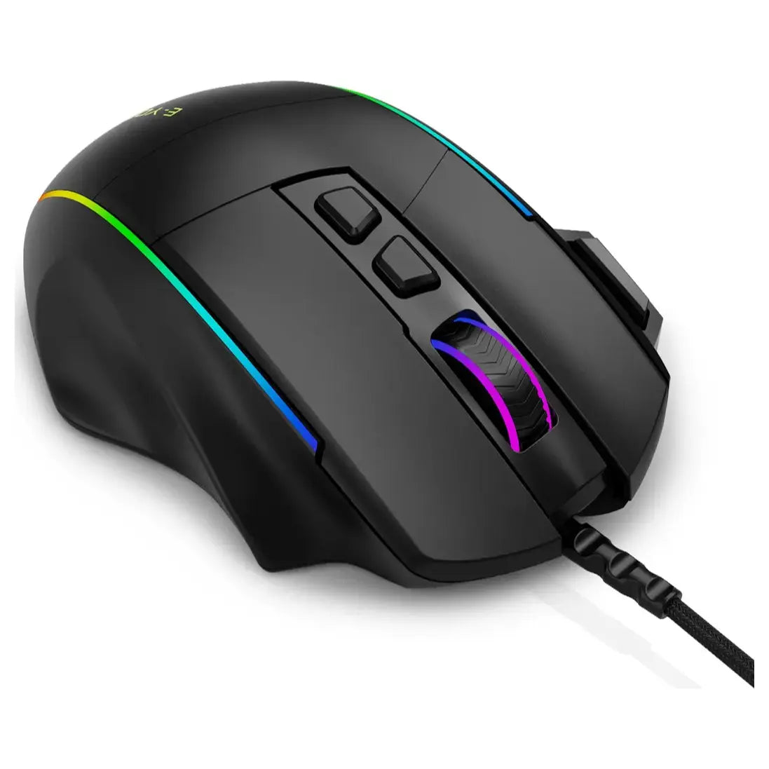 E-Yooso X49 RGB Wired Gaming Mouse, PAW3327, 1K Polling Rate, 12400 DPI, 65g, Black