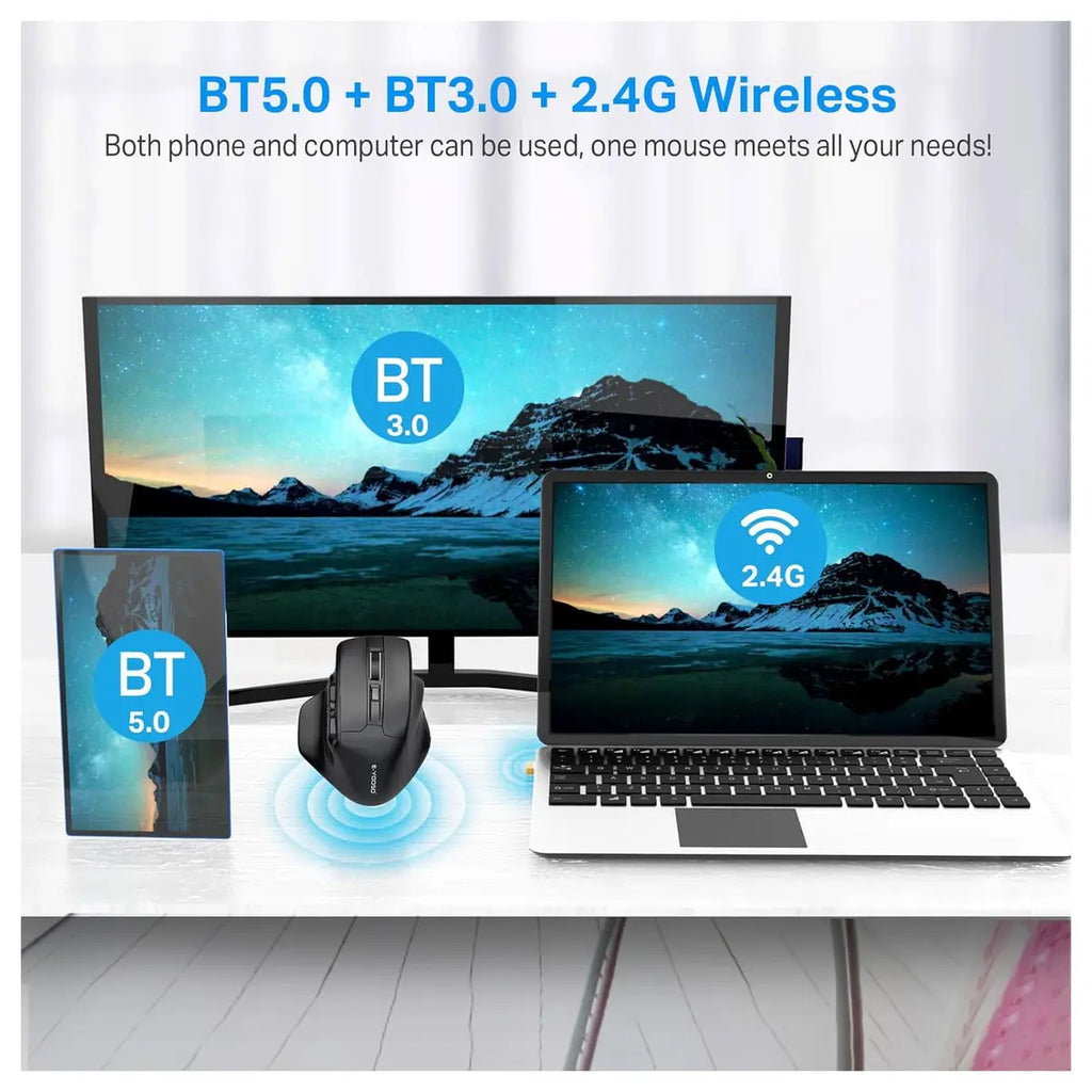 E-YOOSO X-31 Large Wireless Mouse for Big Hands, 6 Buttons, 5-Level 4800 DPI, 18 Months Battery Life