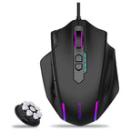 E-YOOSO X-41 Pro Wired Large Gaming Mouse, 200-12400 DPI Pixart PAW3327 Sensor, RGB Backlit, 11 Programmable Buttons With Rapid Fire, Adjustable Weights, Black