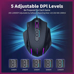 E-YOOSO X-41 Pro Wired Large Gaming Mouse, 200-12400 DPI Pixart PAW3327 Sensor, RGB Backlit, 11 Programmable Buttons With Rapid Fire, Adjustable Weights, Black