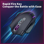 E-YOOSO X-41 Pro Wired Large Gaming Mouse, 200-12400 DPI Pixart PAW3327 Sensor, RGB Backlit, 11 Programmable Buttons With Rapid Fire, Adjustable Weights, Black