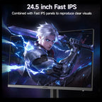 KOORUI G2511X Gaming Monitor, 24.5" FHD 1080p IPS, 240Hz, 1ms Response Time, Adaptive Sync, 3-Sided Frameless Ultra Slim, VESA, DP and HDMI