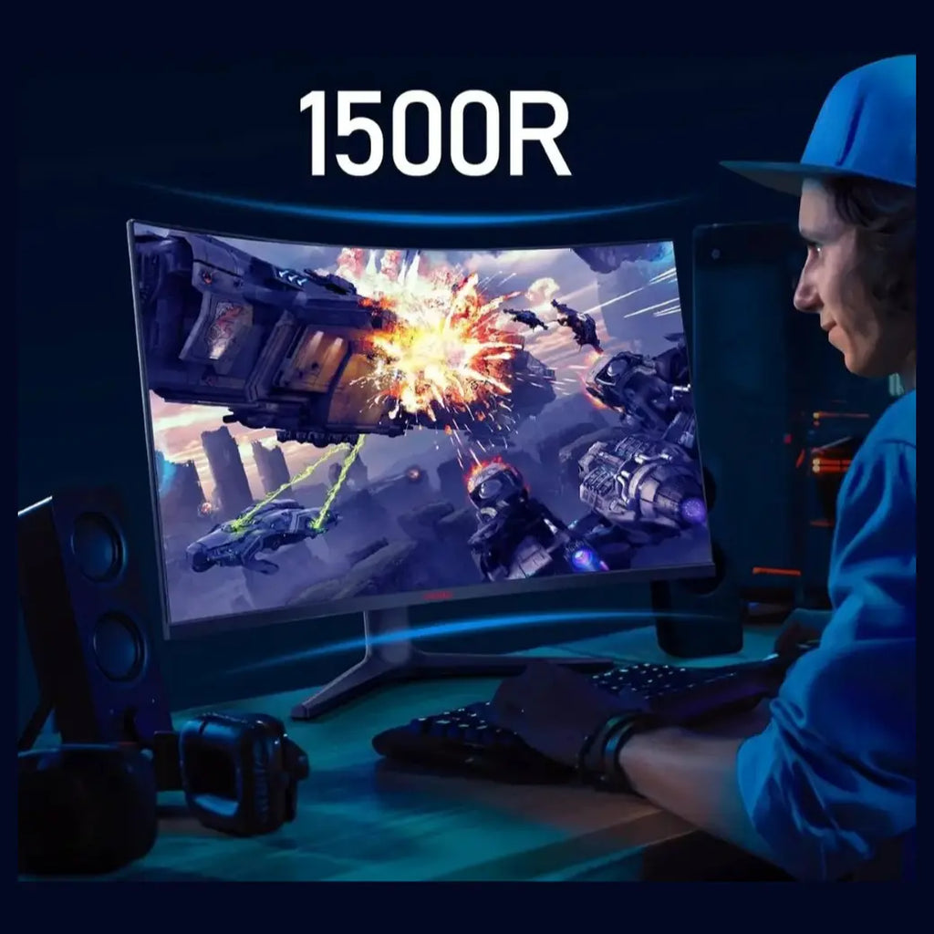 KOORUI 32E6QC Gaming Curved Monitor, 31.5" QHD 170Hz VA, 1ms MPRT, AdaptiveSync, 1500R Curvature, Black