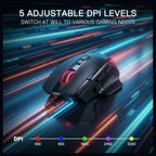 Redragon VIPER M925 Wired Gaming Mouse, PixArt PAW3311 Optical Sensor, 24000 Max DPI, 10 Programmable Buttons, 1000Hz Polling Rate, 8 Backlit Modes, Black
