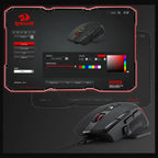 Redragon VIPER M925 Wired Gaming Mouse, PixArt PAW3311 Optical Sensor, 24000 Max DPI, 10 Programmable Buttons, 1000Hz Polling Rate, 8 Backlit Modes, Black