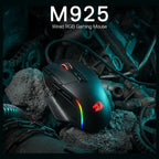 Redragon VIPER M925 Wired Gaming Mouse, PixArt PAW3311 Optical Sensor, 24000 Max DPI, 10 Programmable Buttons, 1000Hz Polling Rate, 8 Backlit Modes, Black