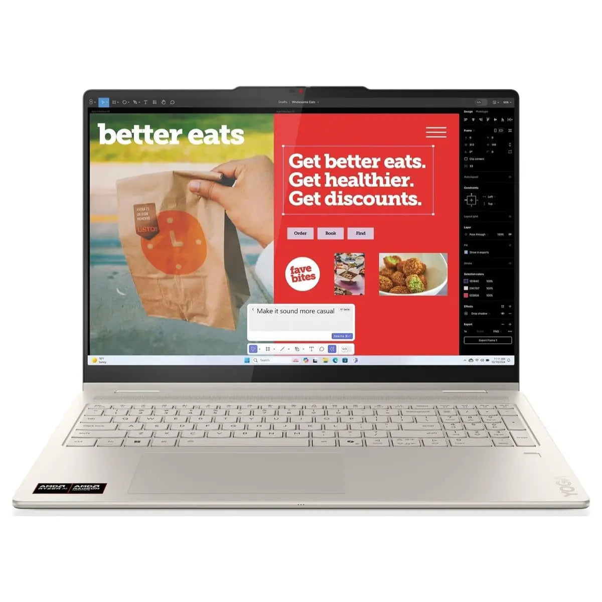 Lenovo Yoga 7 2-in-1 16AKP10 Laptop, AMD Ryzen AI 7 350, AMD Radeon 860M, 16" WUXGA IPS Touch, 16GB DDR5 RAM, 1TB NVMe SSD, Wi-Fi 7, Windows 11, Seashell