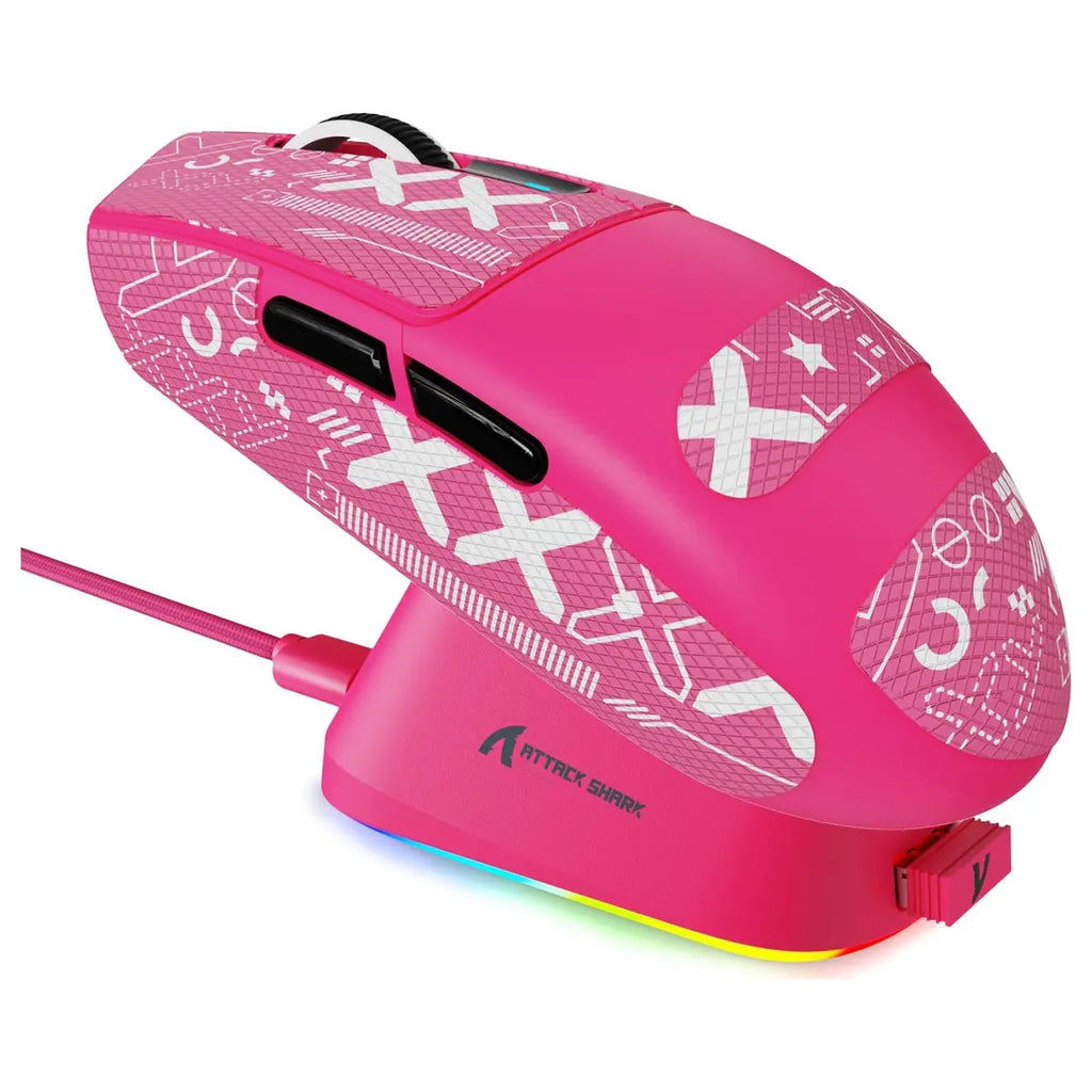 ATTACK SHARK G3PRO Wireless Gaming Mouse, PAW3311 25K DPI 1K Polling Rate, Tri-Mode 2.4GHz Bluetooth USB-C Wired, RGB Magnetic Charging Dock, 500mAh Battery, Red
