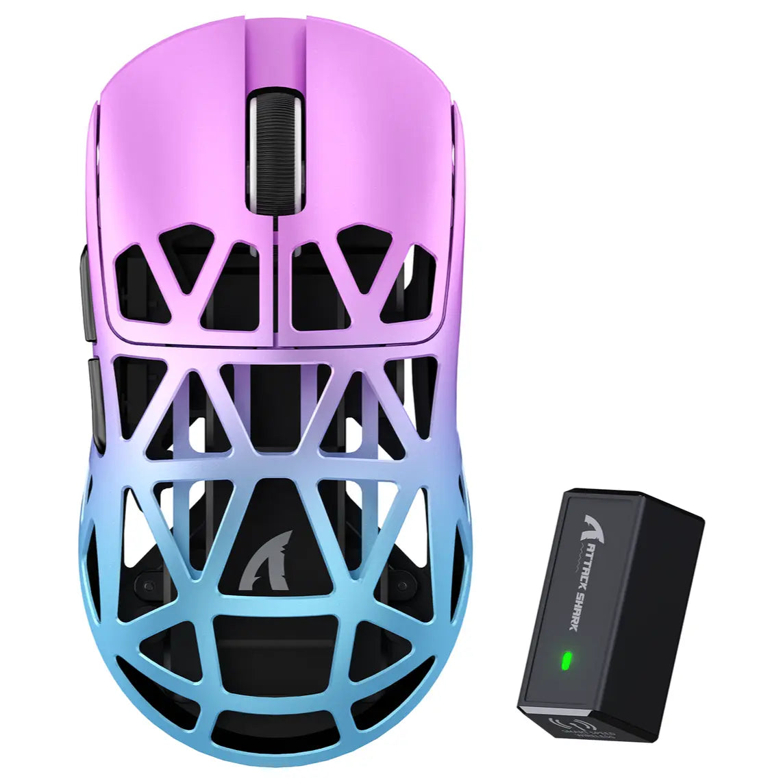 ATTACK SHARK R2 Magnesium Alloy Gaming Mouse, PixArt PAW3950, 42000DPI, Up To 8000Hz, Wired And 2.4G And Bluetooth 5.2, 45g Twilight Purple