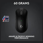 Logitech G PRO X Superlight 2 Lightspeed Wireless Gaming Mouse, Hero 2 Sensor, 32,000 DPI, 5 Programmable Buttons, USB-C Charging, Black, 910-006632