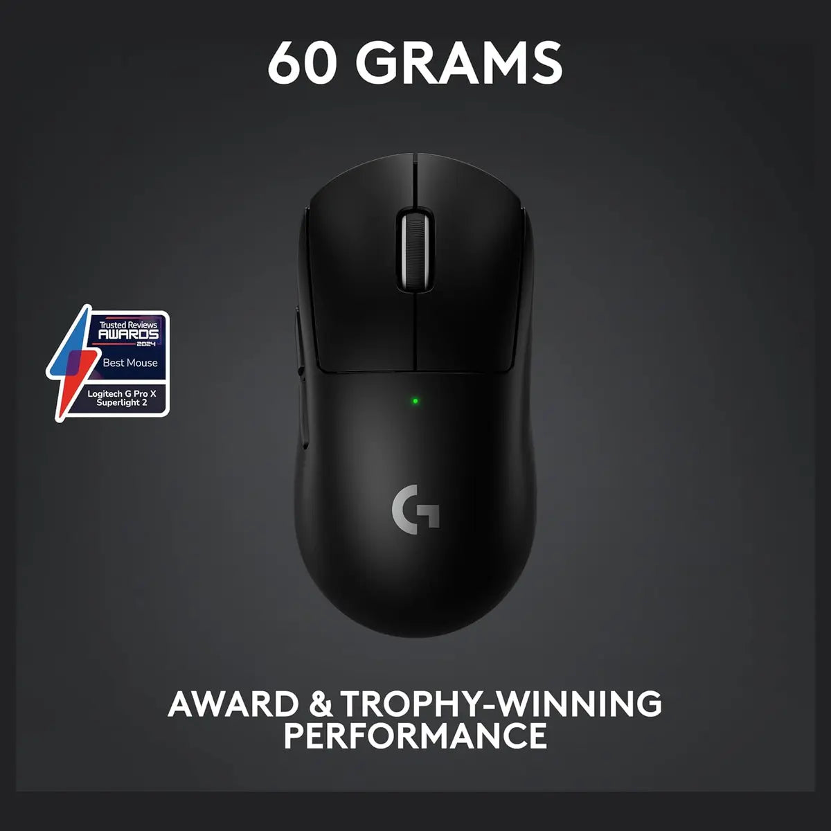 Logitech G PRO X Superlight 2 Lightspeed Wireless Gaming Mouse, Hero 2 Sensor, 32,000 DPI, 5 Programmable Buttons, USB-C Charging, Black, 910-006632
