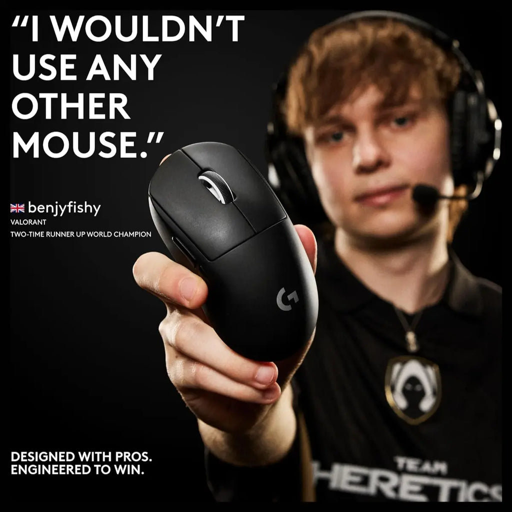 Logitech G PRO X Superlight 2 Lightspeed Wireless Gaming Mouse, Hero 2 Sensor, 32,000 DPI, 5 Programmable Buttons, USB-C Charging, Black, 910-006632