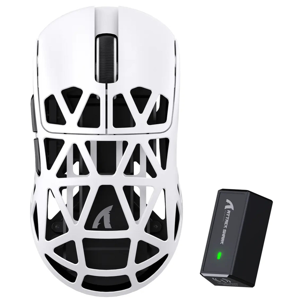 ATTACK SHARK R2 Magnesium Alloy PAW3950 Gaming Mouse, 45g Super Light, 42000 DPI, 8000Hz Wireless Polling Rate, Bluetooth 2.4G Wireless and Wired, White