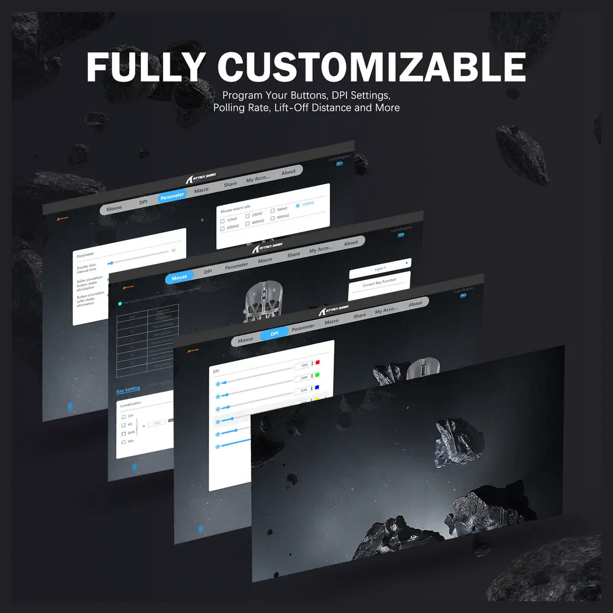 ATTACK SHARK R2 Magnesium Alloy PAW3950 Gaming Mouse, 45g Super Light, 42000 DPI, 8000Hz Wireless Polling Rate, Bluetooth 2.4G Wireless and Wired, White