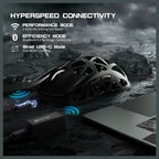 ATTACK SHARK R2 Magnesium Alloy PAW3950 Gaming Mouse, 45g Super Light, 42000 DPI, 8000Hz Wireless Polling Rate, Bluetooth 2.4G Wireless and Wired, Black