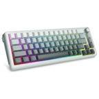 E-YOOSO Z-68 Wireless Mechanical Keyboard, 65% Hot Swappable, Tri-Mode 2.4GHz USB-C and Bluetooth 5.0, RGB Backlit, Metal Volume Knob, Gradient Gray