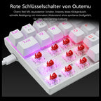 E-Yooso Z-686 65% Mechanical Gaming Keyboard, US Layout QWERTY, RGB Lighting, 68 Anti-Ghosting Keys, Mini Wired, Red Switch, for Windows Laptop PC Mac, White