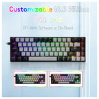 E-YOOSO Z-686 Portable 65% Mechanical Gaming Keyboard, 68 Keys Mini Wired, Per-Key RGB Backlit, Red Switch, Anti-Ghosting N-Key Rollover, Grey and Black