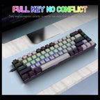 E-YOOSO Z-686 Portable 65% Mechanical Gaming Keyboard, 68 Keys Mini Wired, Per-Key RGB Backlit, Red Switch, Anti-Ghosting N-Key Rollover, Grey and Black