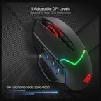 Redragon Mirage Pro M690-PRO Wireless Gaming Mouse, 8000 DPI, Wired and Wireless Dual Mode, 8 Programmable Buttons With Rapid Fire Key, PAW3104 Optical Pixart Sensor, 1000Hz Polling Rate