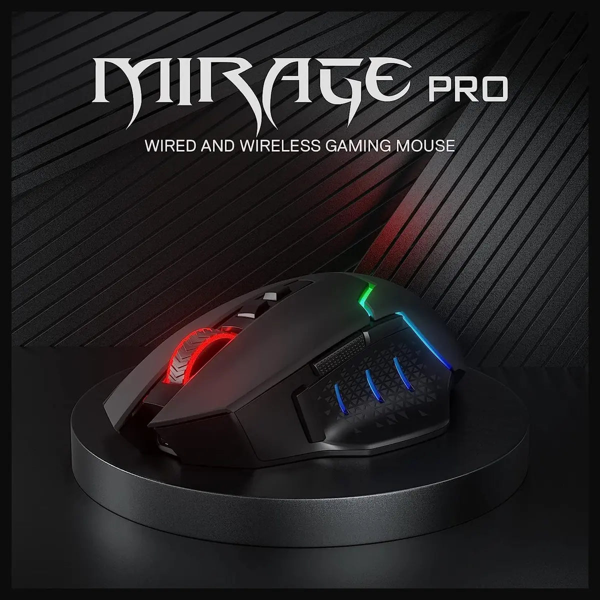 Redragon Mirage Pro M690-PRO Wireless Gaming Mouse, 8000 DPI, Wired and Wireless Dual Mode, 8 Programmable Buttons With Rapid Fire Key, PAW3104 Optical Pixart Sensor, 1000Hz Polling Rate