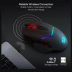 Redragon Mirage Pro M690-PRO Wireless Gaming Mouse, 8000 DPI, Wired and Wireless Dual Mode, 8 Programmable Buttons With Rapid Fire Key, PAW3104 Optical Pixart Sensor, 1000Hz Polling Rate