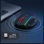 Redragon M686 Vampire Elite Wireless Gaming Mouse, 16000 DPI, Wired and Wireless Dual Mode, PAW3335 Optical Pixart Sensor, 1000Hz Polling Rate, 8 Programmable Keys, RGB Backlight