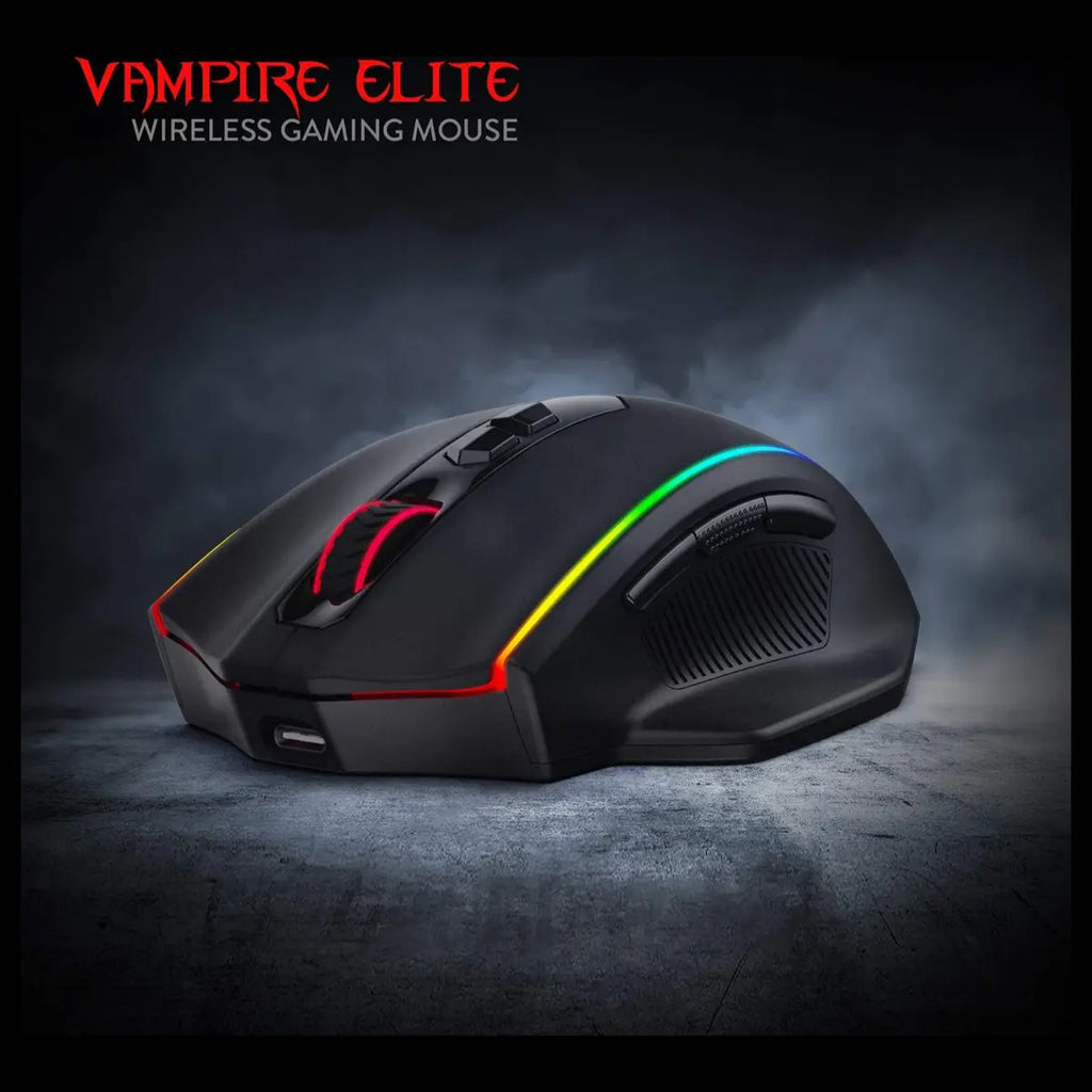 Redragon M686 Vampire Elite Wireless Gaming Mouse, 16000 DPI, Wired and Wireless Dual Mode, PAW3335 Optical Pixart Sensor, 1000Hz Polling Rate, 8 Programmable Keys, RGB Backlight