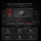 Redragon M686 Vampire Elite Wireless Gaming Mouse, 16000 DPI, Wired and Wireless Dual Mode, PAW3335 Optical Pixart Sensor, 1000Hz Polling Rate, 8 Programmable Keys, RGB Backlight