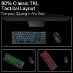 Redragon DHARMA TKL K660 RGB Wired Gaming Keyboard, 80% 87 Keys Mechanical Keyboard, Aluminum Base, Hot-Swap Socket, Noise Absorbing Foams, Quiet Linear Red Switch
