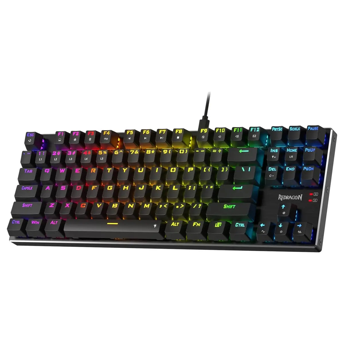 Redragon DHARMA TKL K660 RGB Wired Gaming Keyboard, 80% 87 Keys Mechanical Keyboard, Aluminum Base, Hot-Swap Socket, Noise Absorbing Foams, Quiet Linear Red Switch